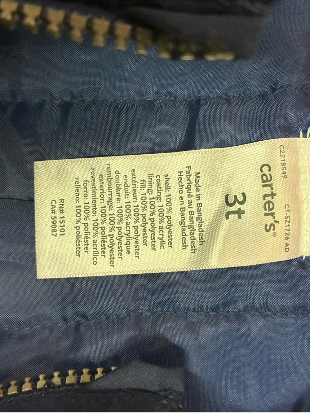 Carter's Men's Navy Insulated Jogger Pants with Zip Pockets